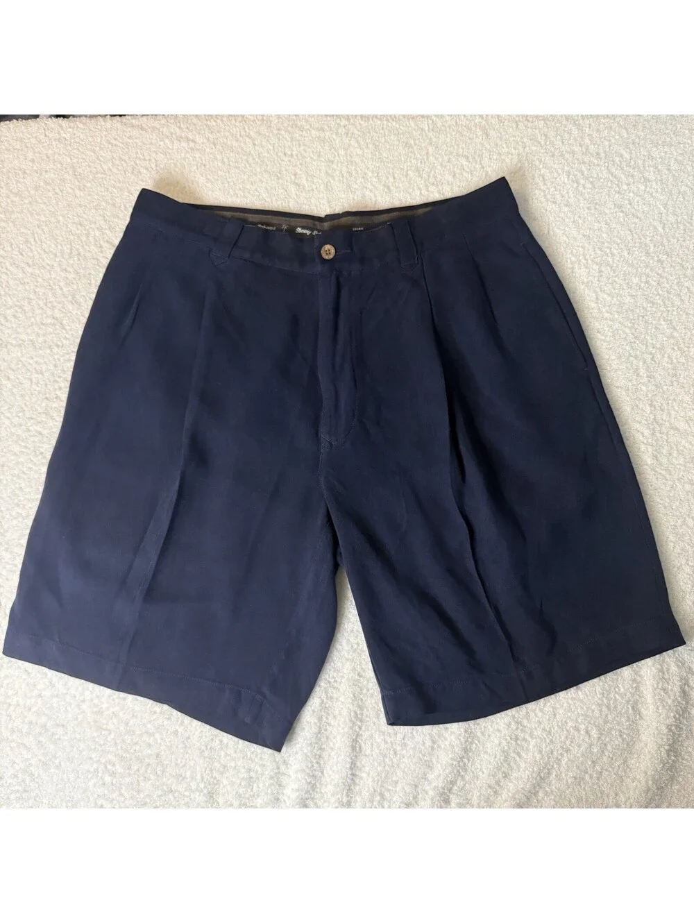 Tommy Bahama Men’s 100% Silk Relax Fit Shorts Navy Size 33 Casual Flat Front